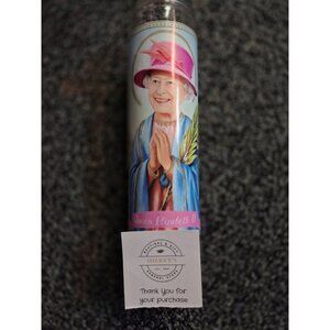 Queen Elizabeth II Prayer Candle With Pink Hat